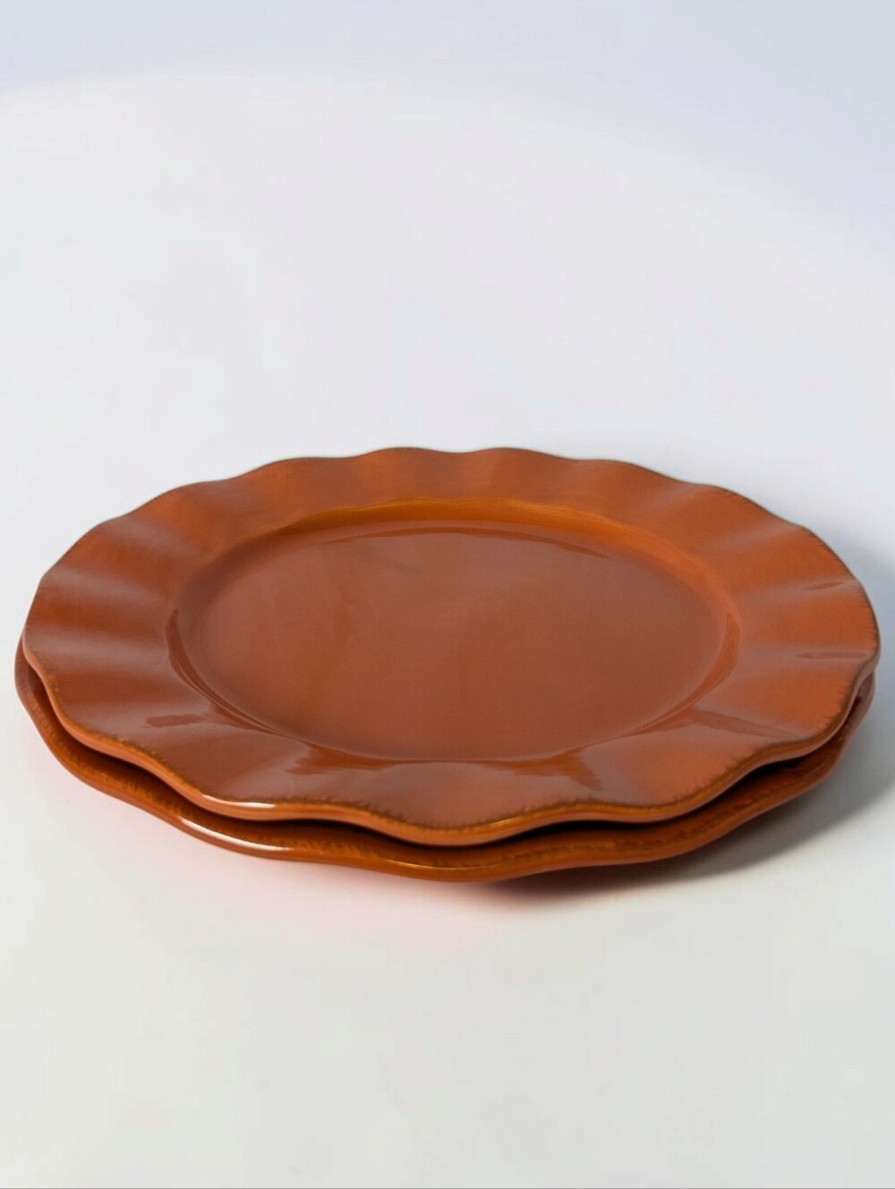 Better Homes & Gardens Heritage Harvest Pumpkin Dinner Plates Orange Scalloped